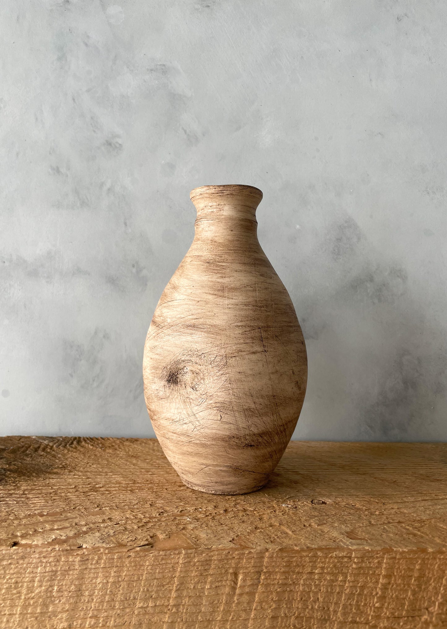 Hand-Finished Ceramic Small Vase – Front View