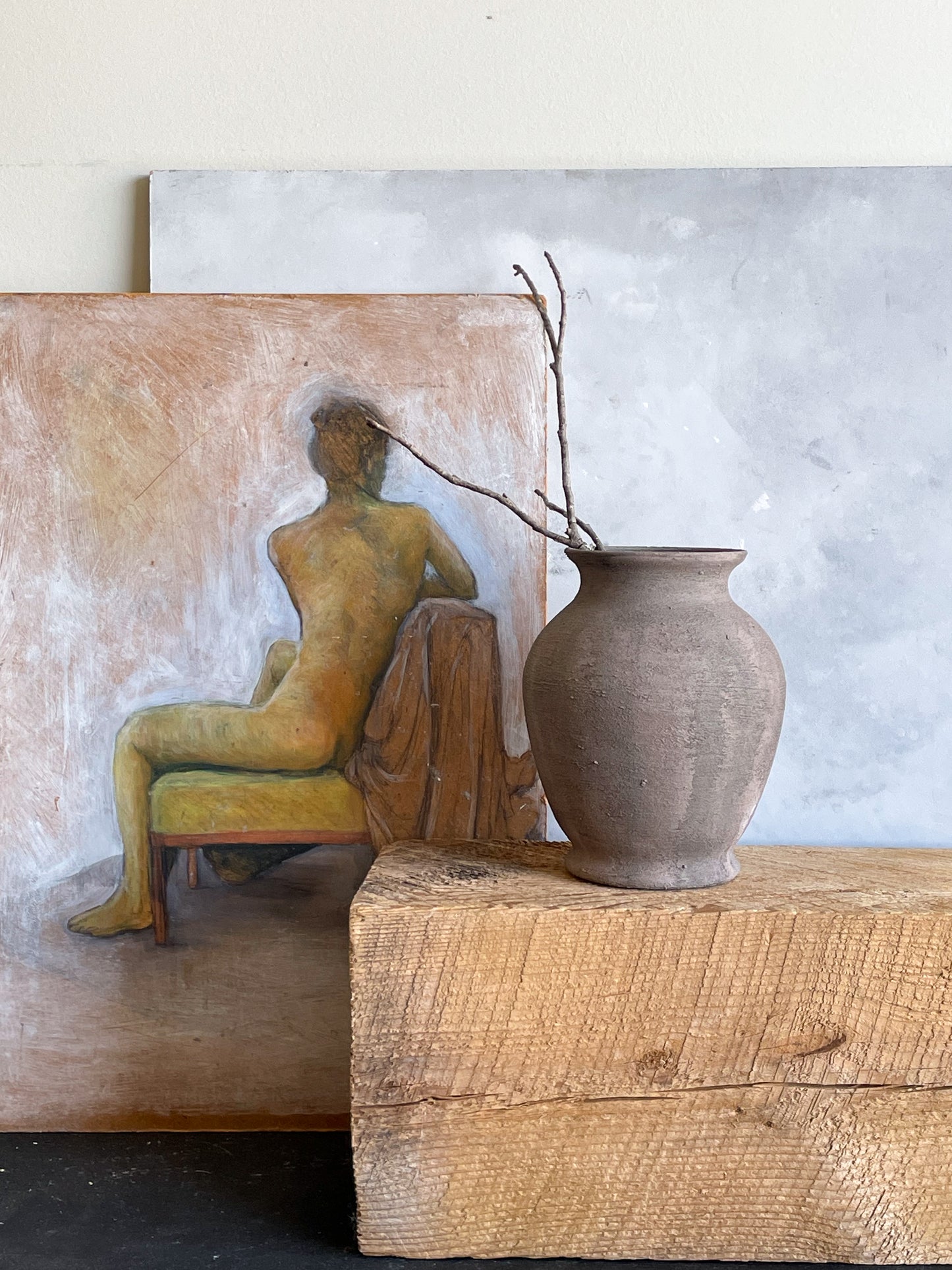 Neutral Brown Textured Ceramic Vase – Perfect for Dried Florals
