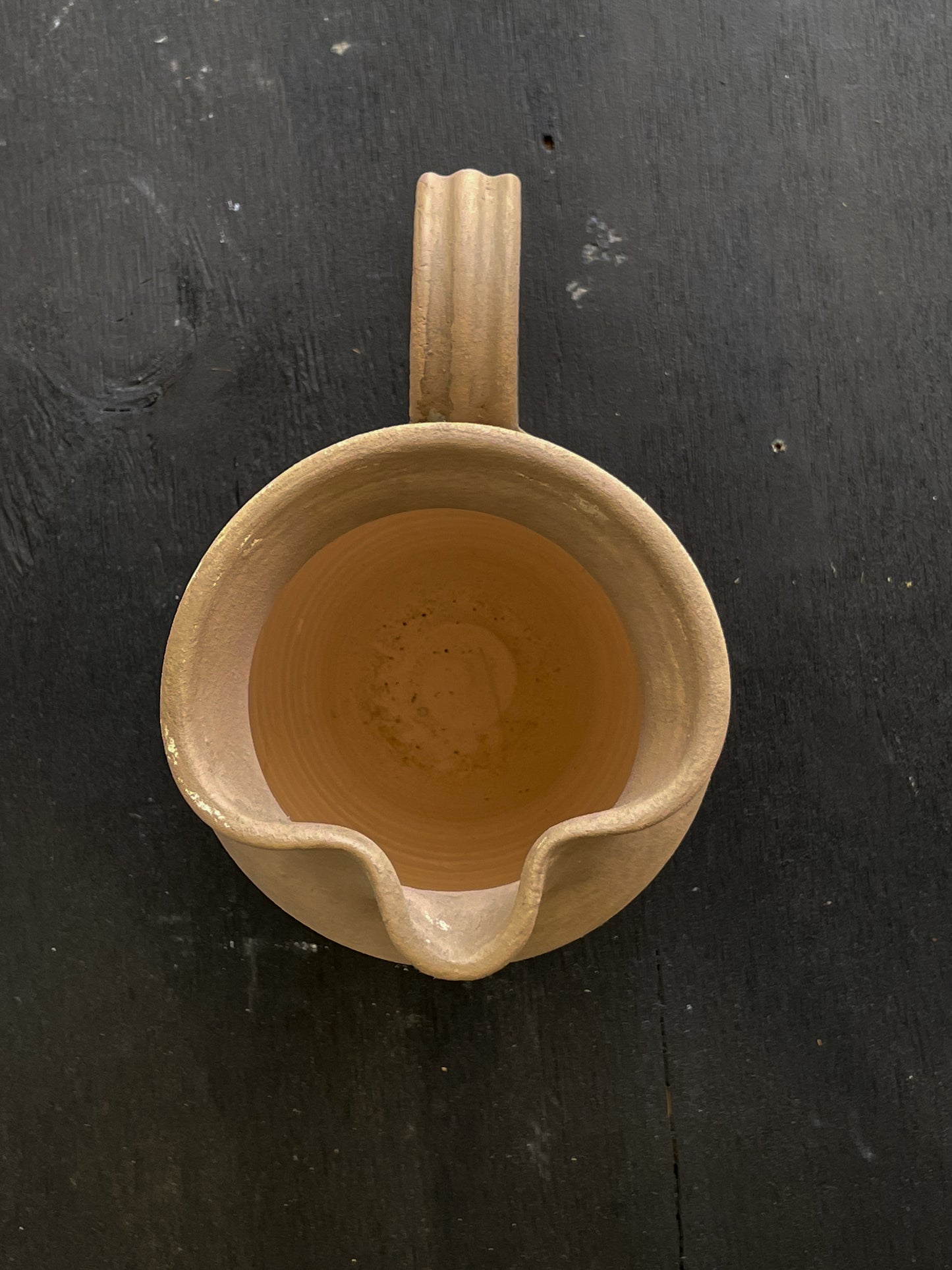 Top view of the Earth Collection Ceramic Jug Vase showing textured opening