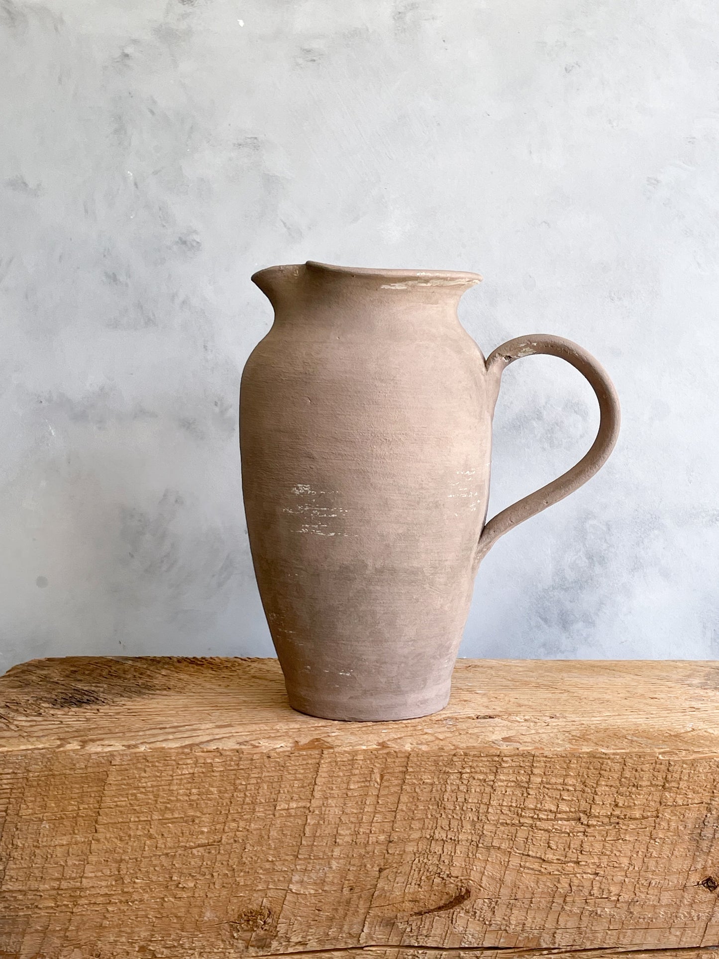 Handmade Ceramic Pitcher Vase from Earth Collection with rustic handle