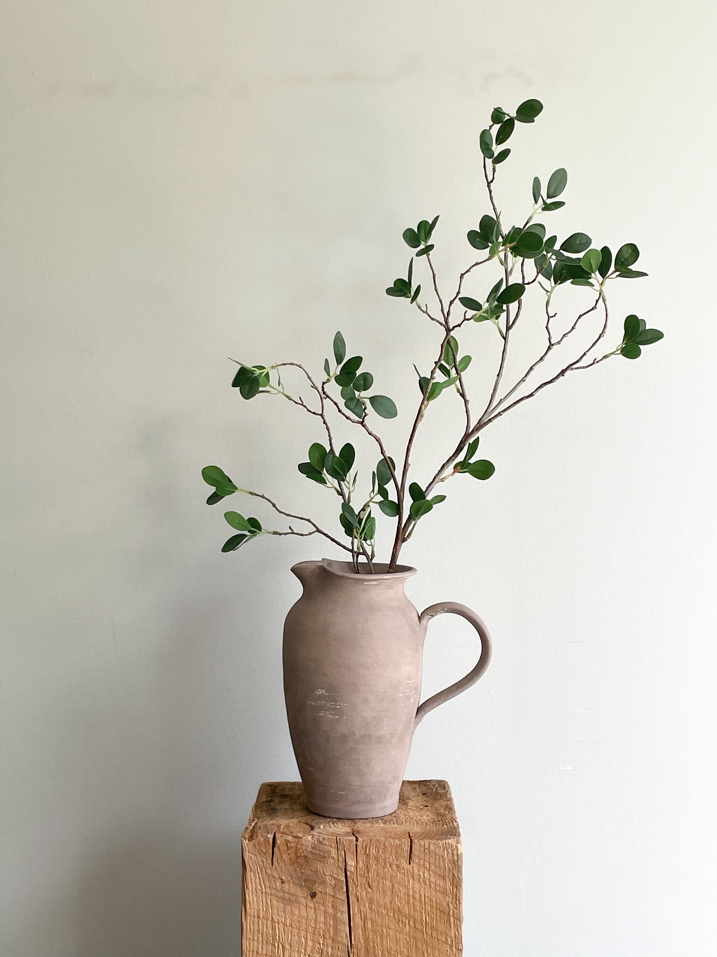 Earth Collection Pitcher Vase displayed with dried florals