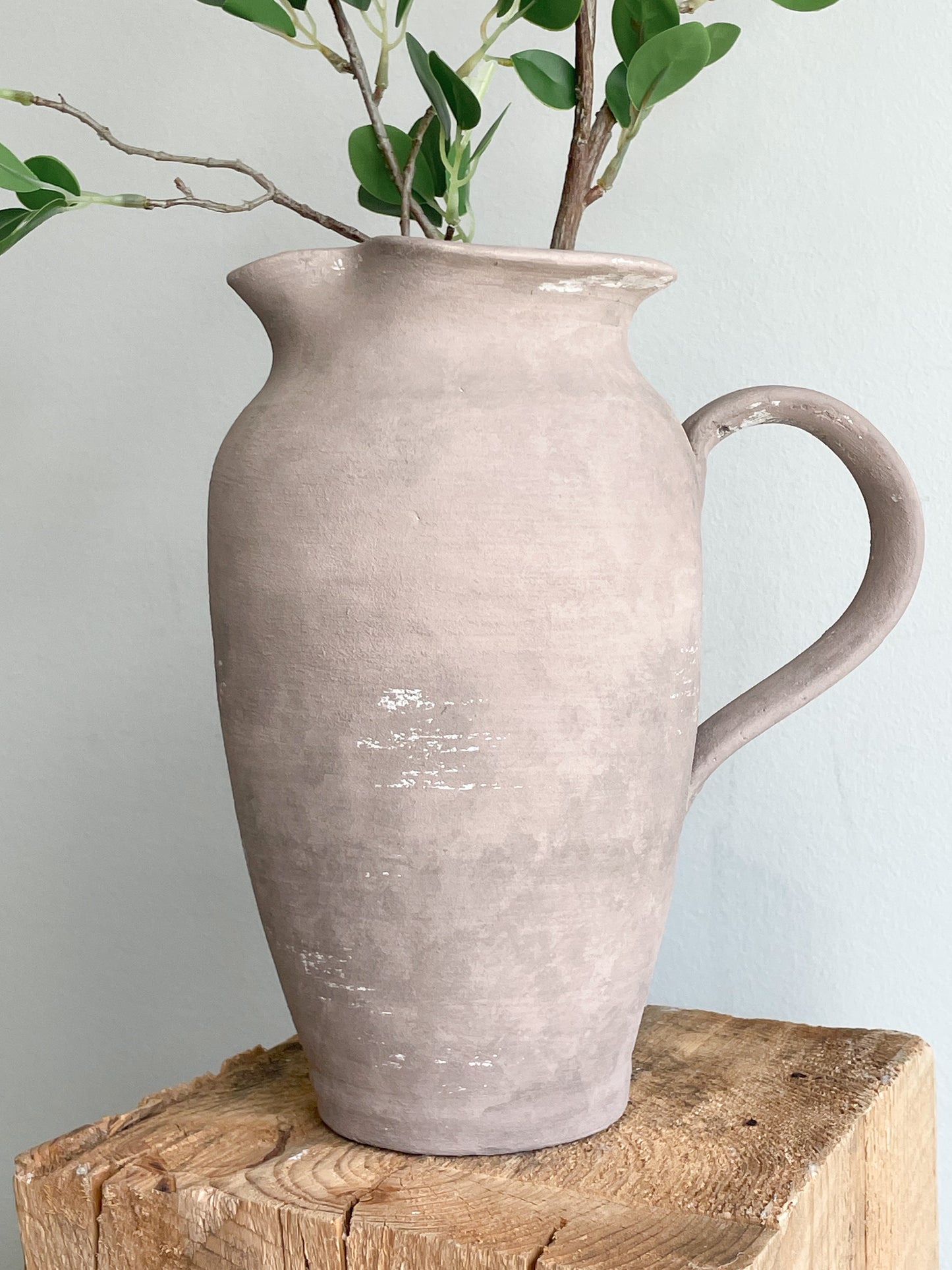 Close-up of neutral brown tones on Earth Collection Pitcher Vase