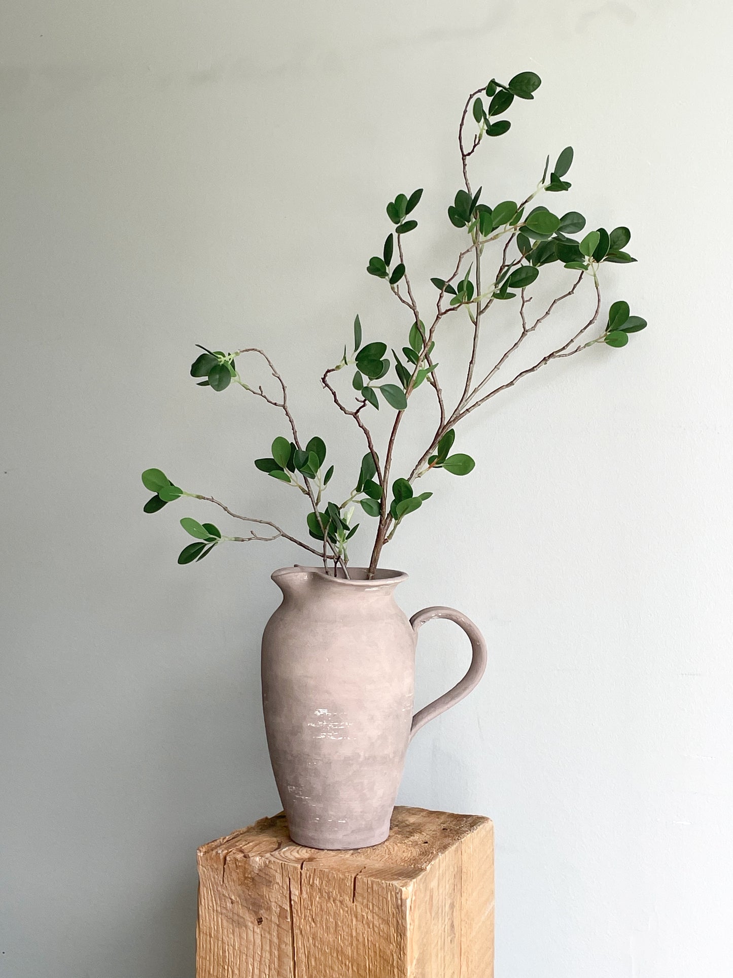 Earth Collection Pitcher Vase displayed with dried florals