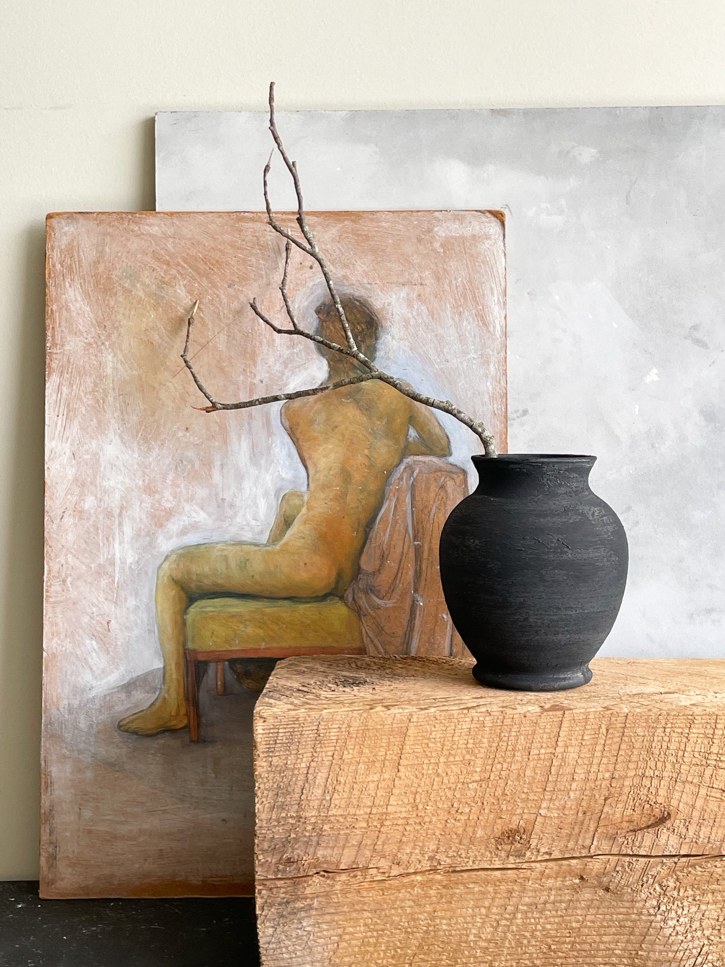 midnight| aged black textured decorative vase 23