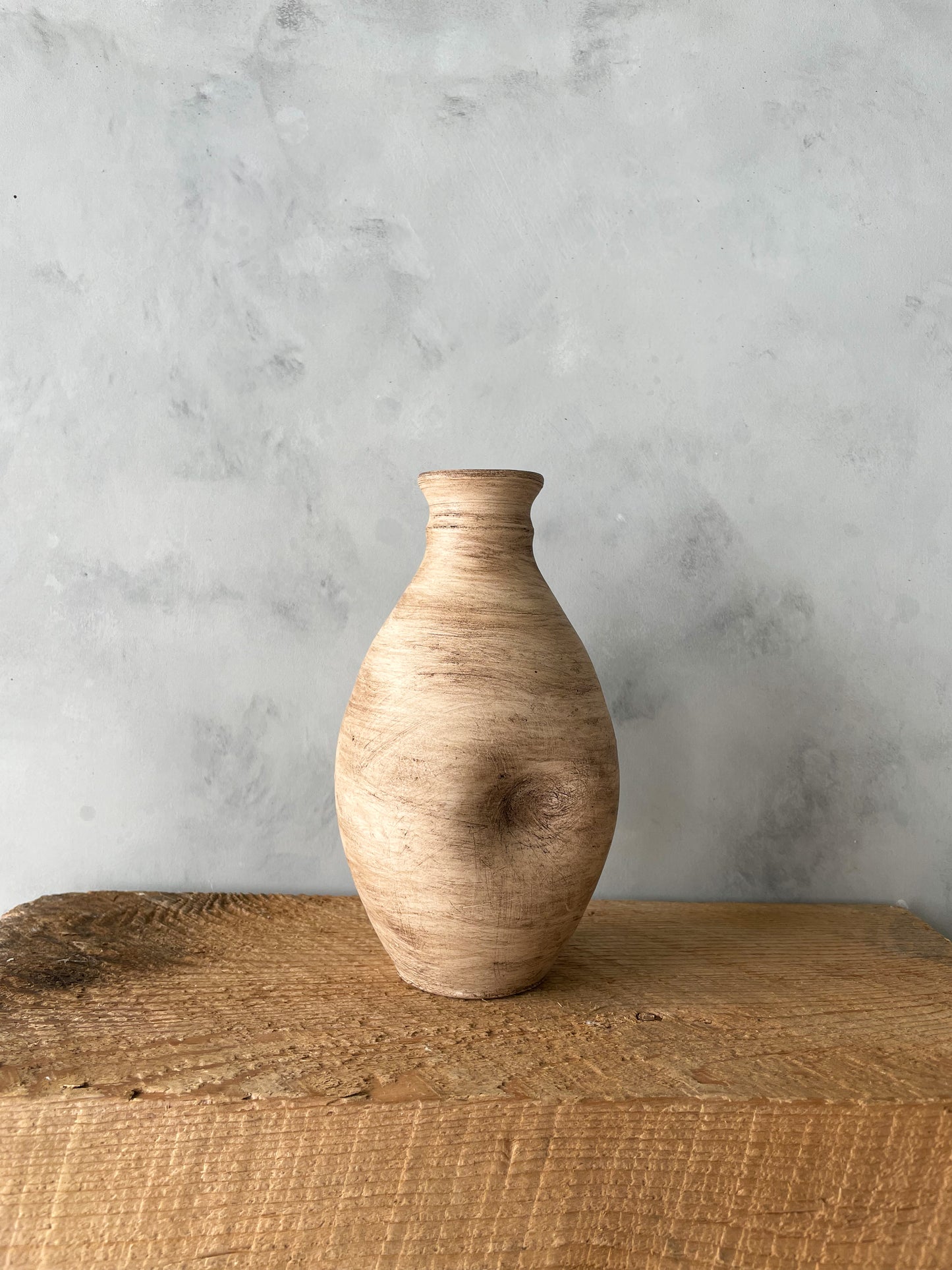Close-up of Unique Texture on Small Ceramic Vase