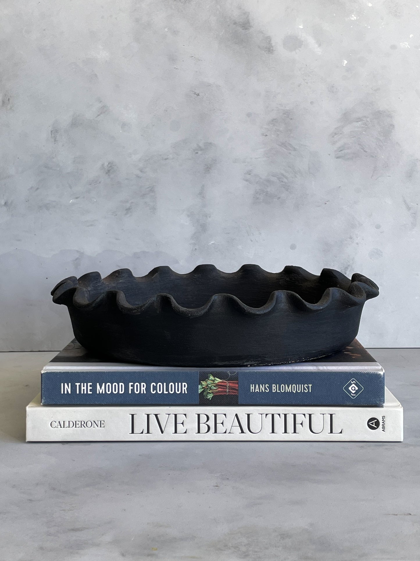 midnight| aged black textured decorative bowl 02