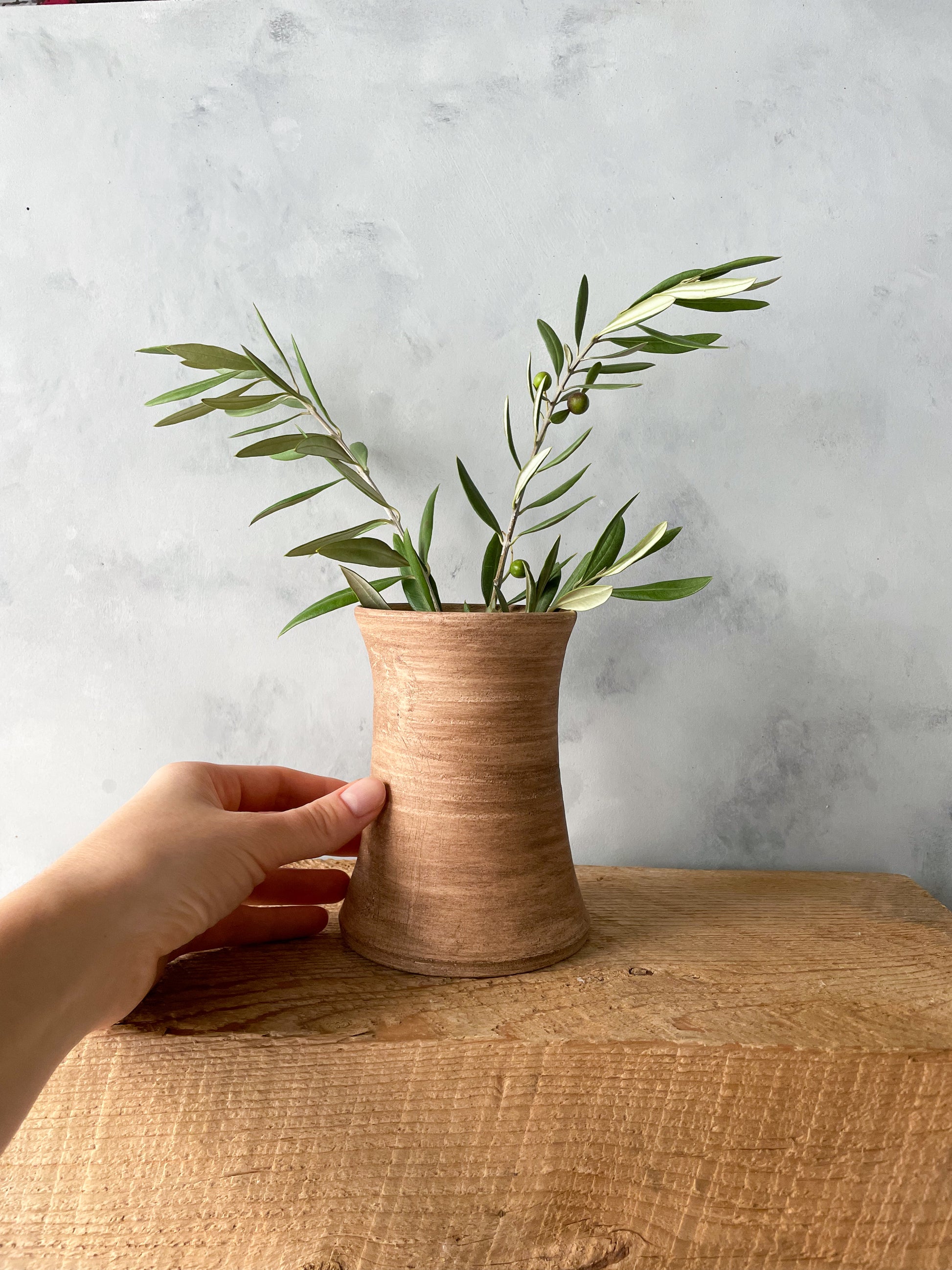 Earth Collection Small Vase styled with dried florals