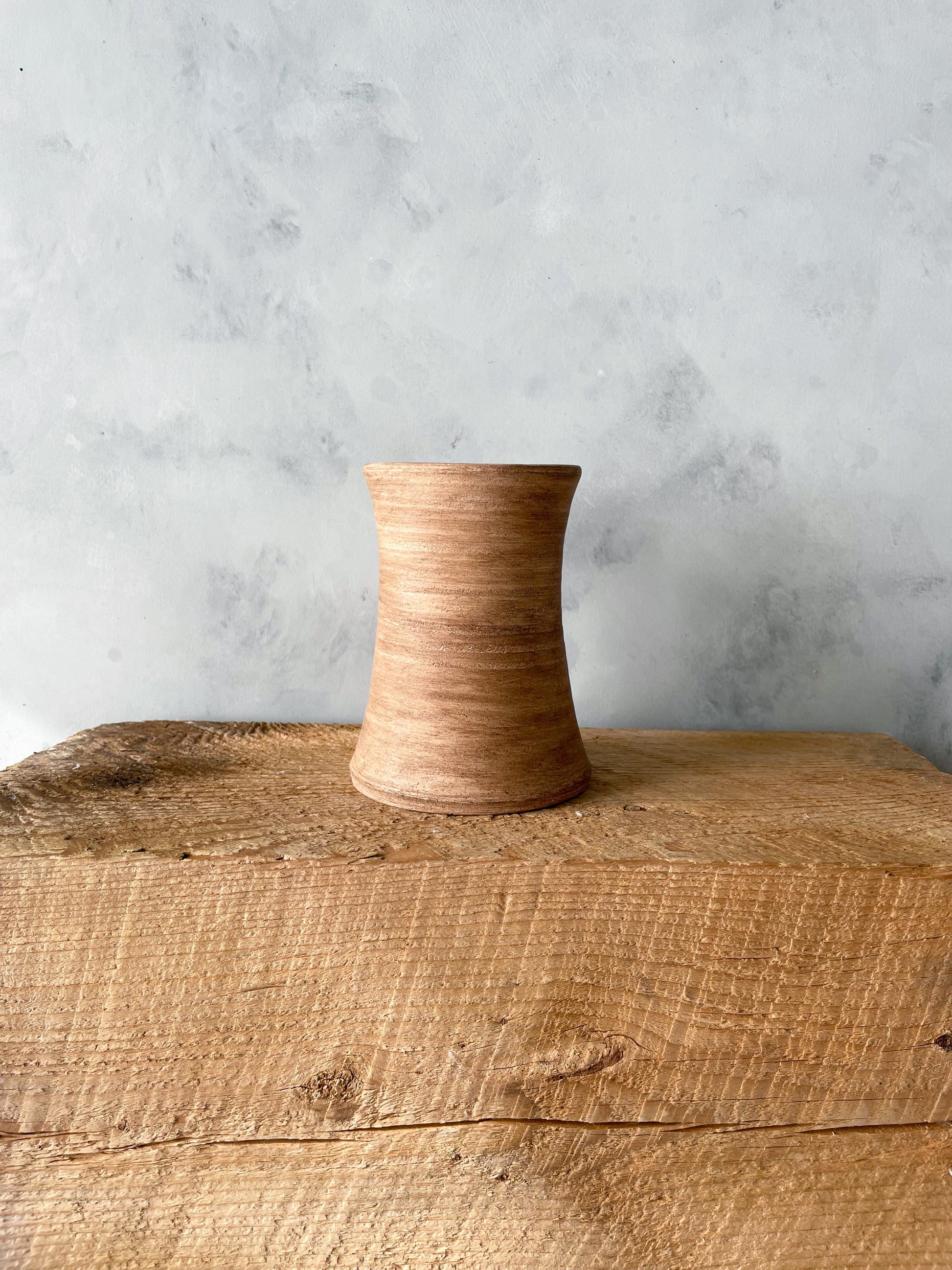 Side view of Earth Collection Small Vase showing textured finish