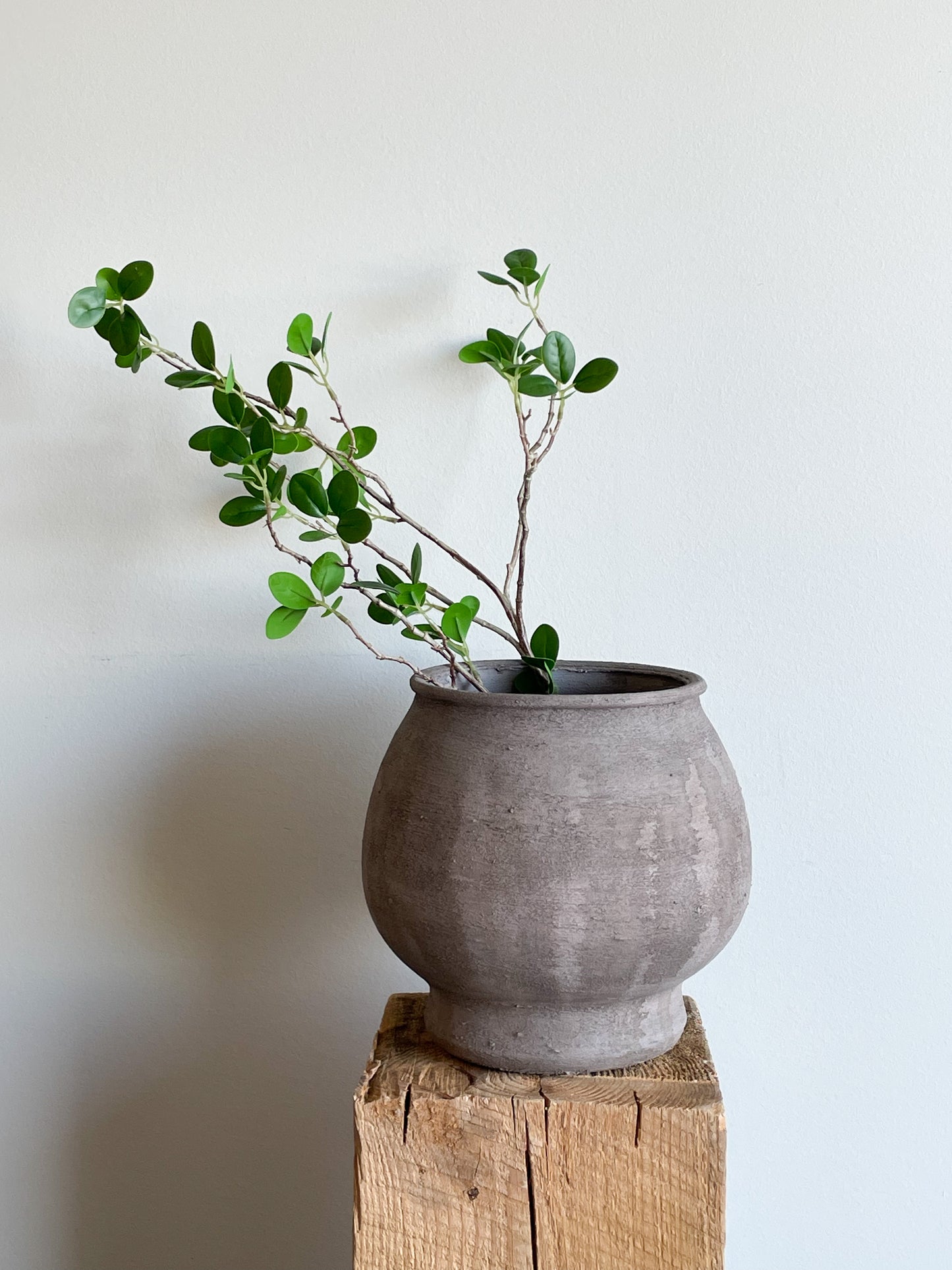 Restored Rustic Brown Textured Vase – Front View