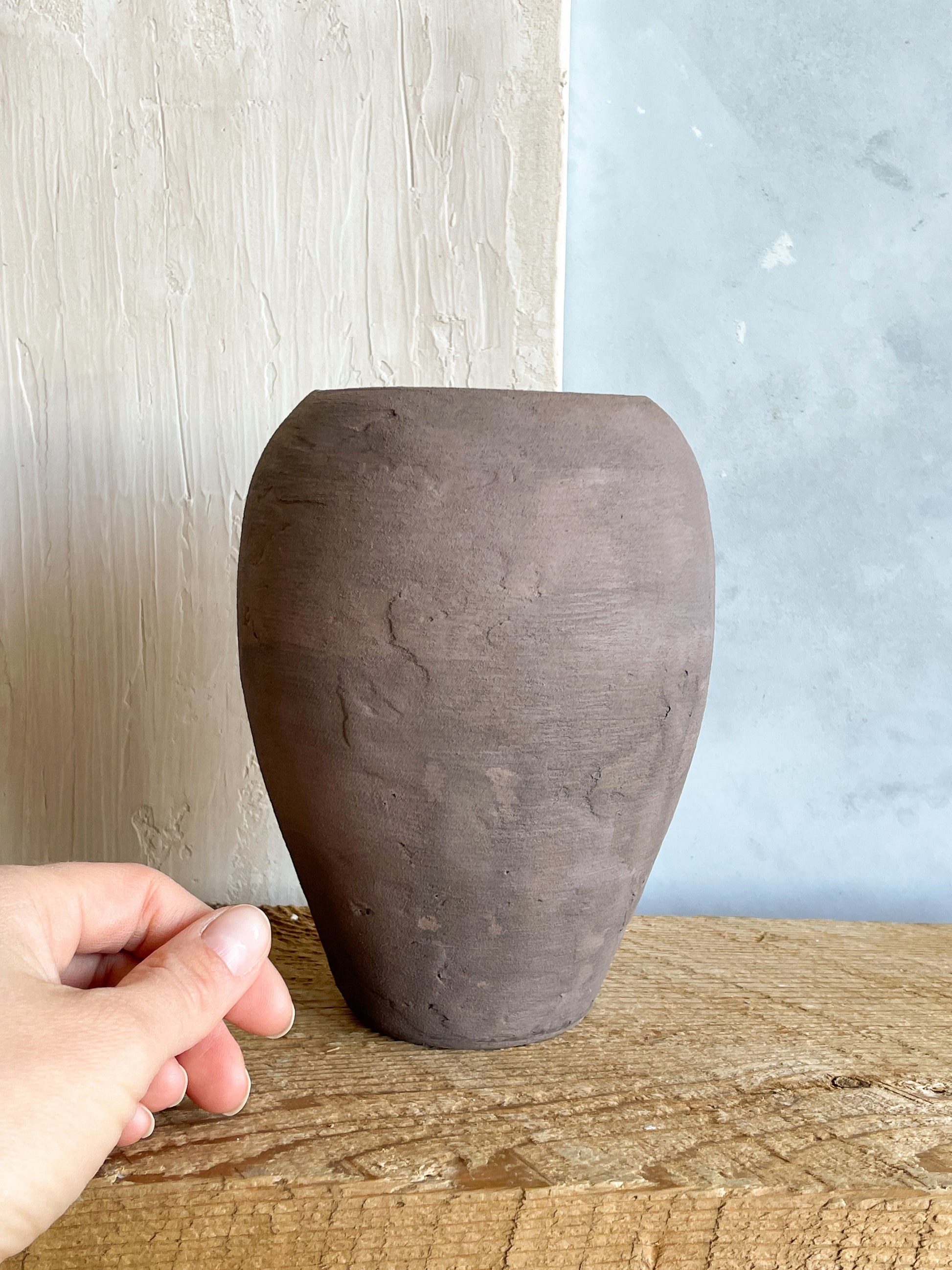 Close-up of Brown Textured Finish – Handmade Ceramic Pottery