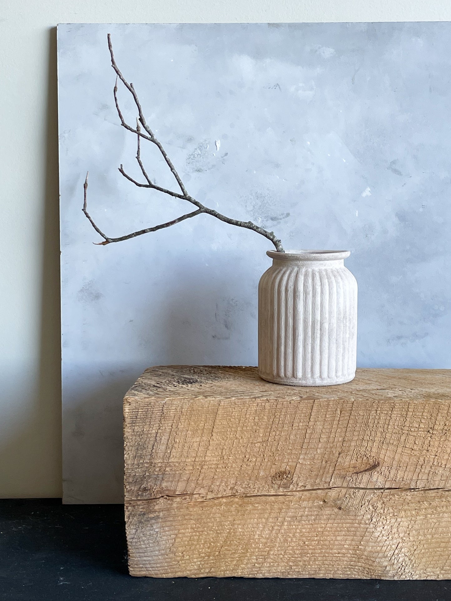 milos| rustic white textured decorative vase 14