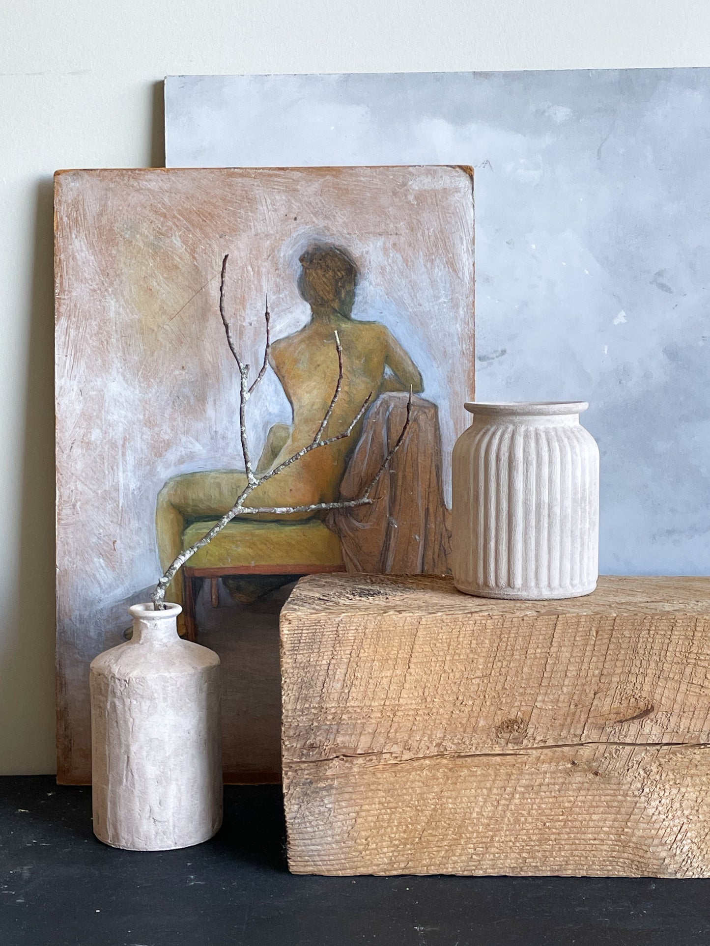 milos| rustic white textured decorative vase 14