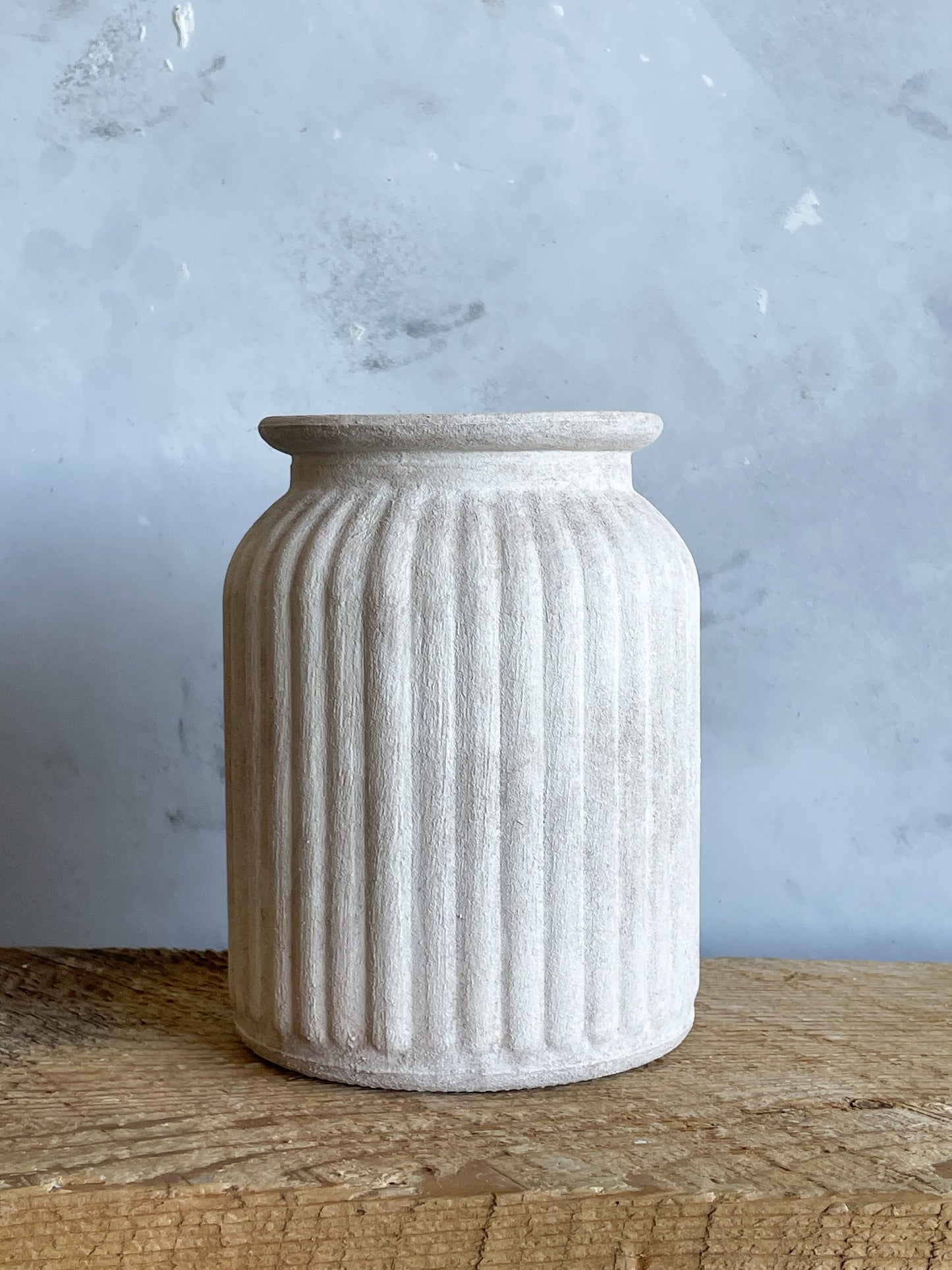 milos| rustic white textured decorative vase 14