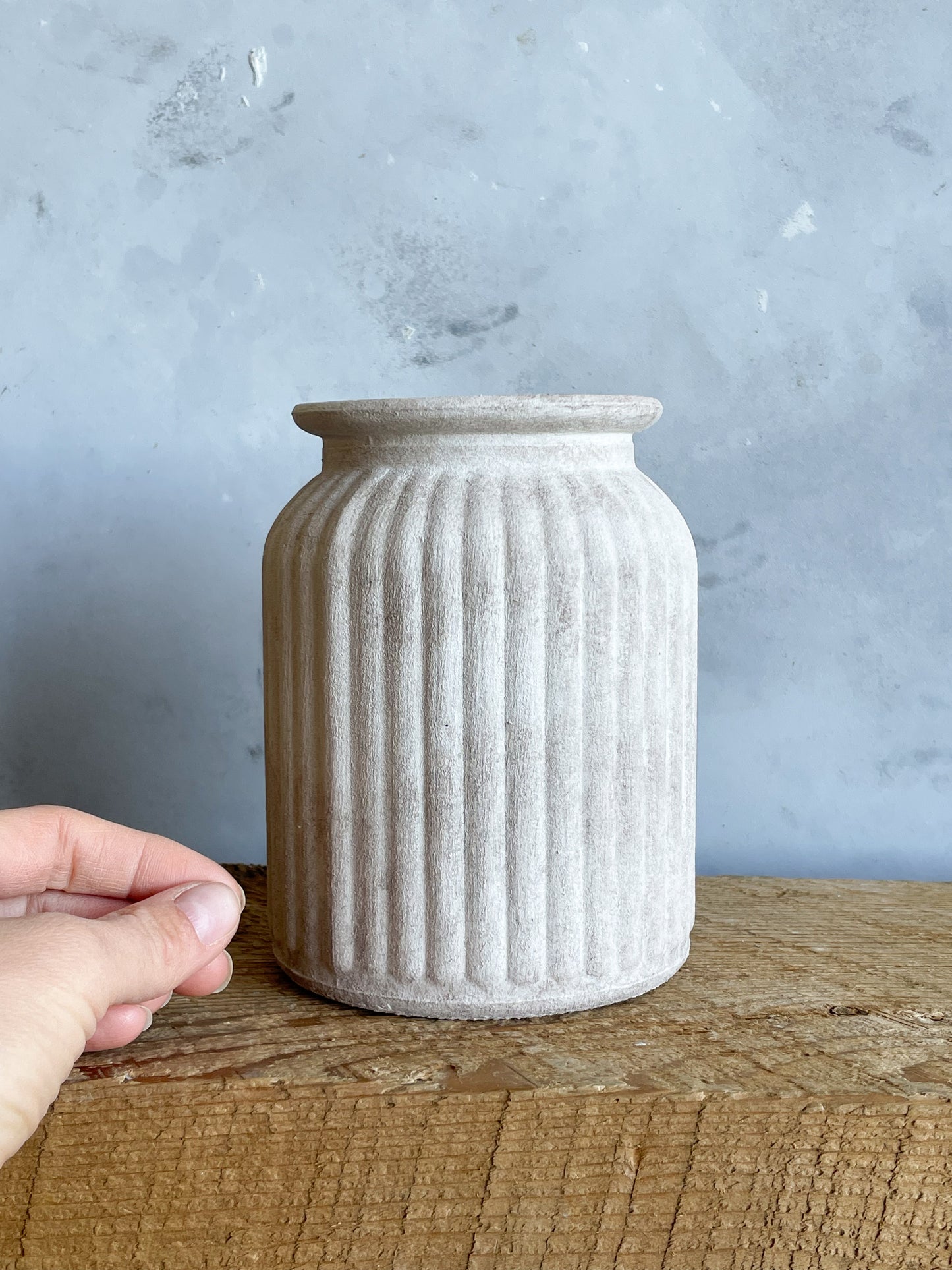 milos| rustic white textured decorative vase 14