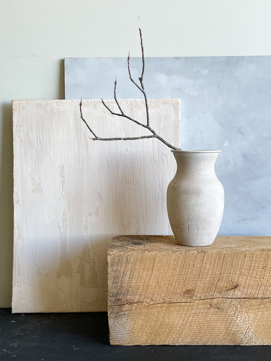 milos| rustic white textured decorative vase 17