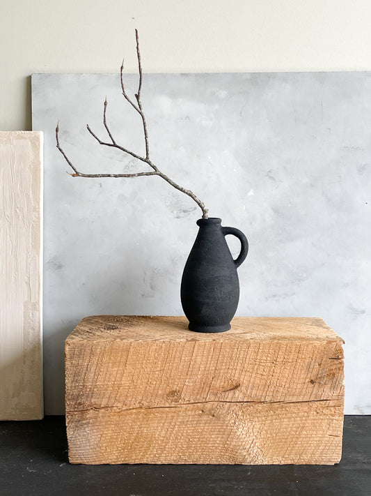 midnight| rustic black textured decorative bud vase 20