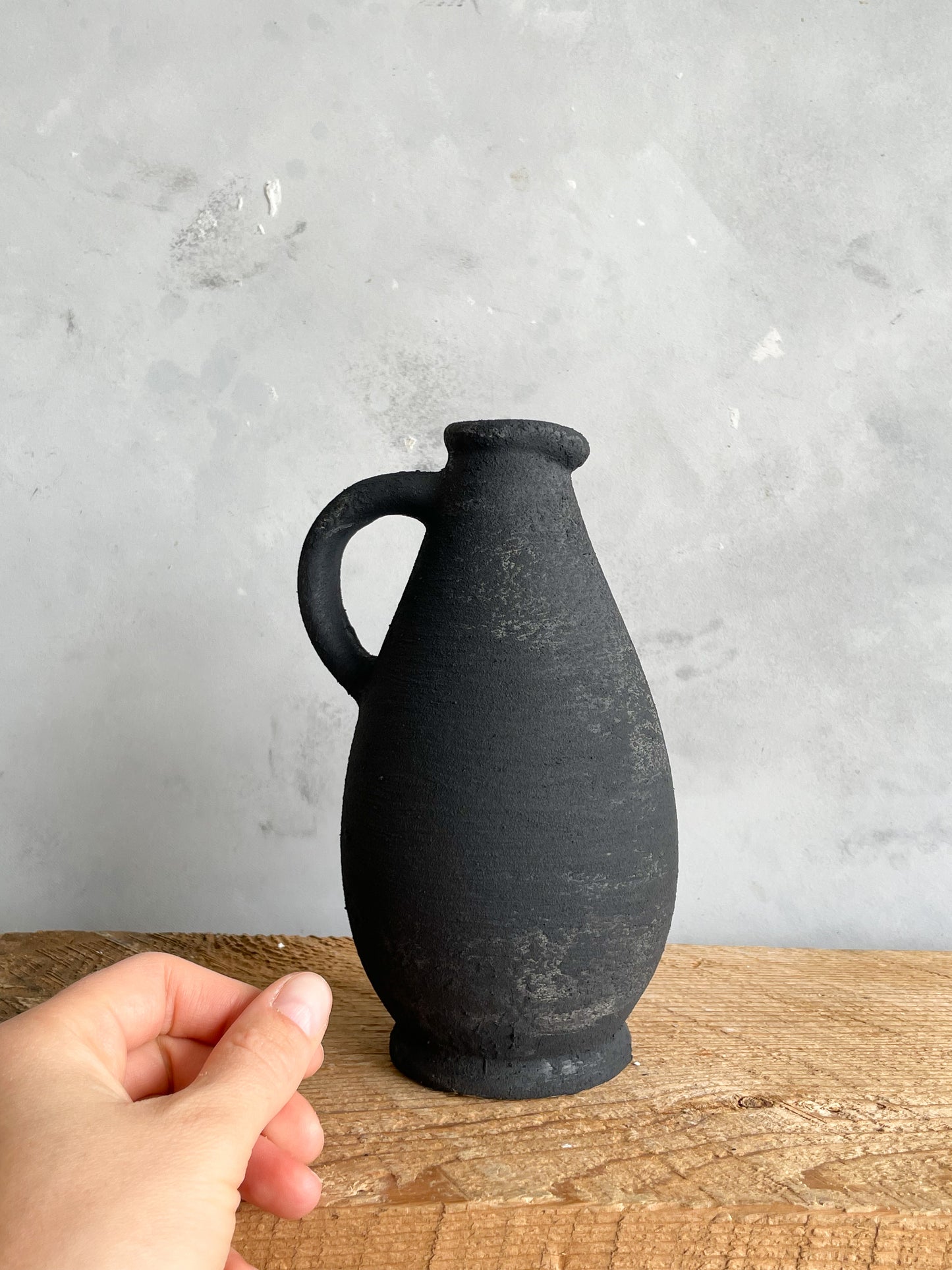 midnight| rustic black textured decorative bud vase 20