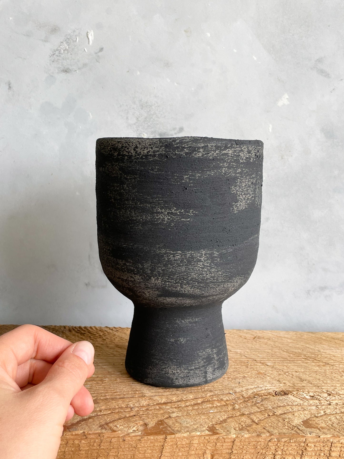 midnight| aged black textured decorative planter vase 30