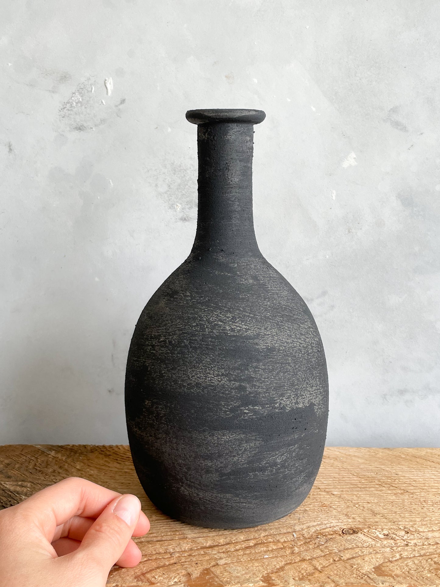 midnight| aged black textured decorative vase 31