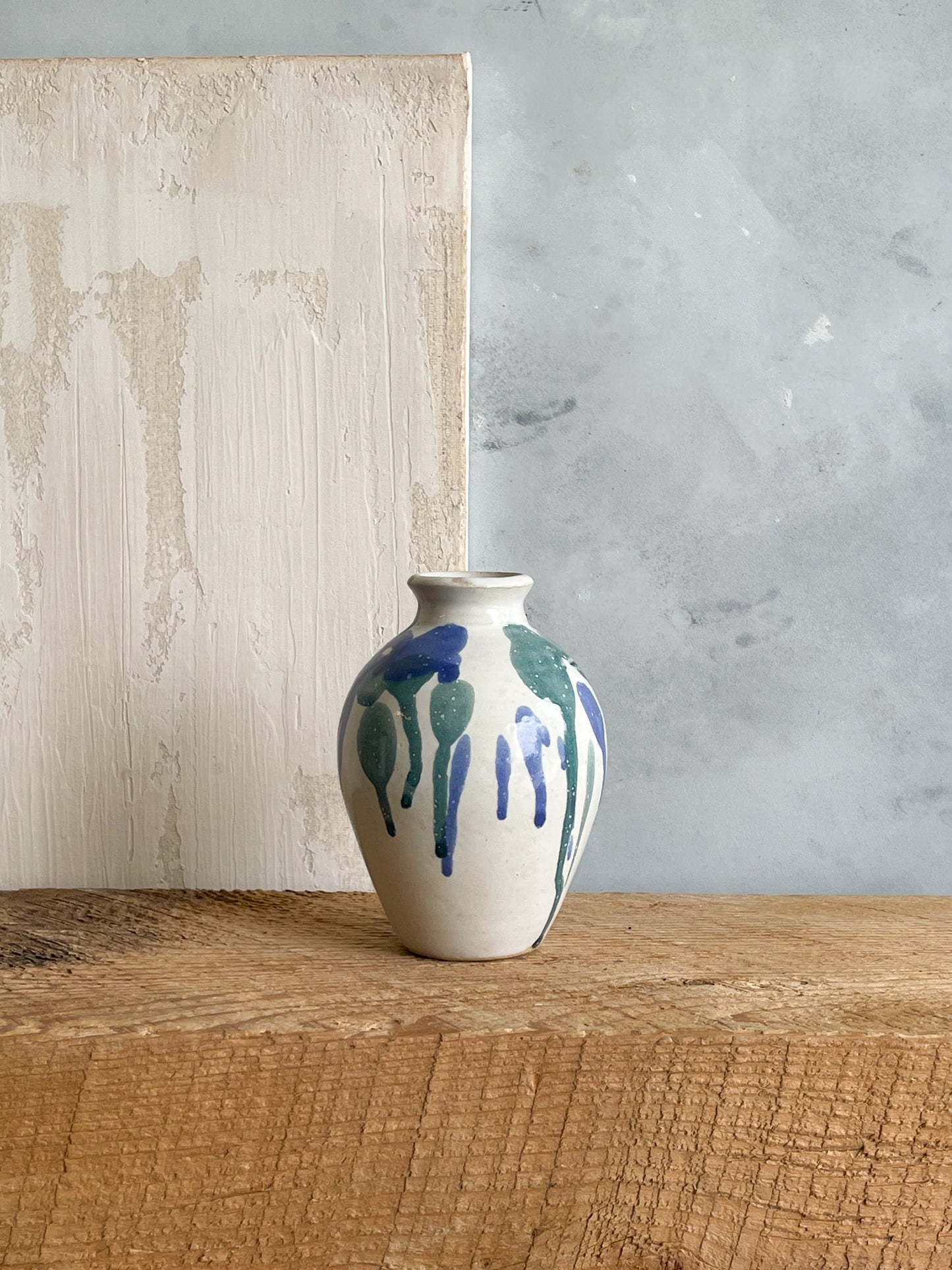 vintage ceramic painterly abstract vase