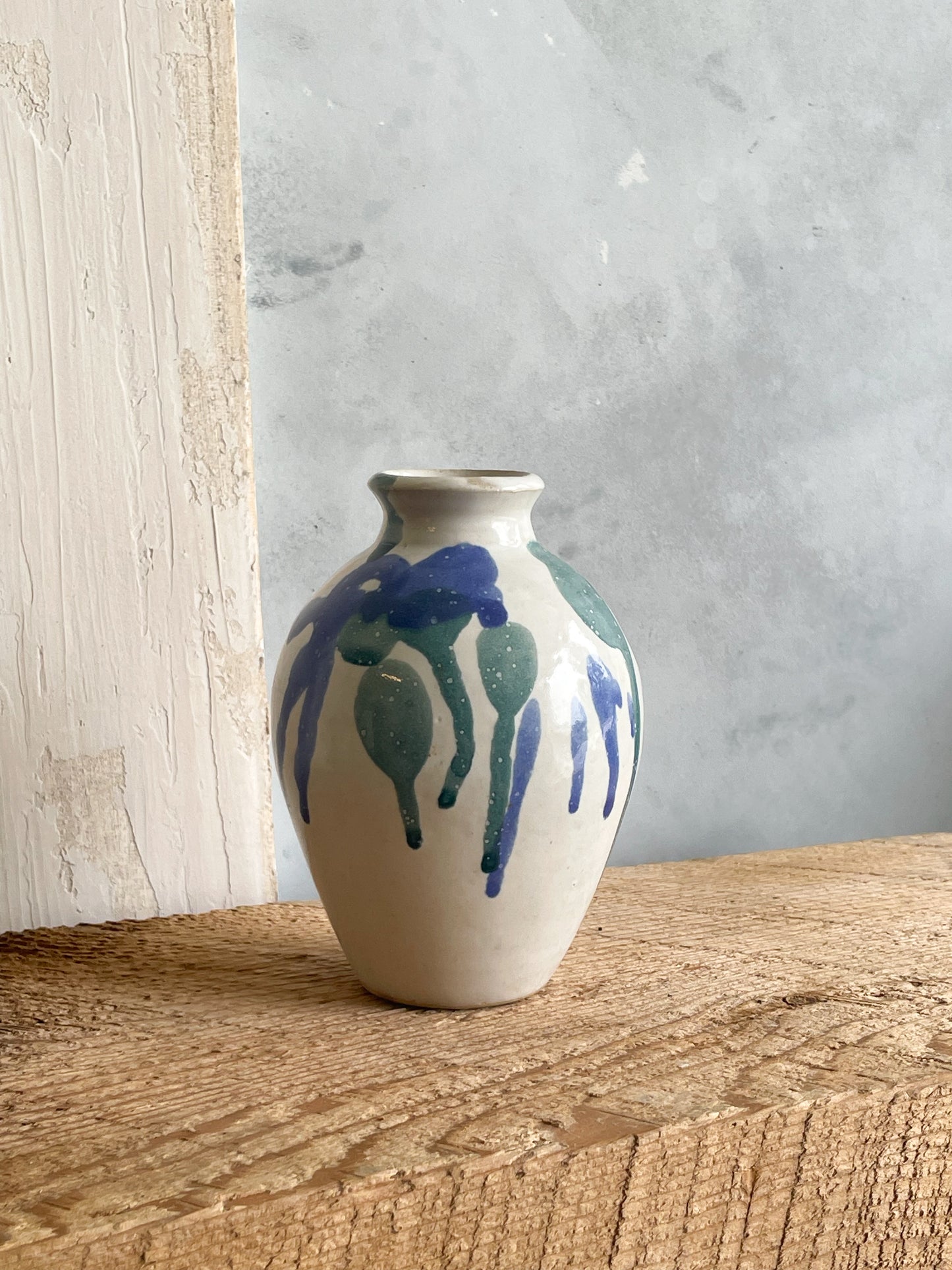 vintage ceramic painterly abstract vase