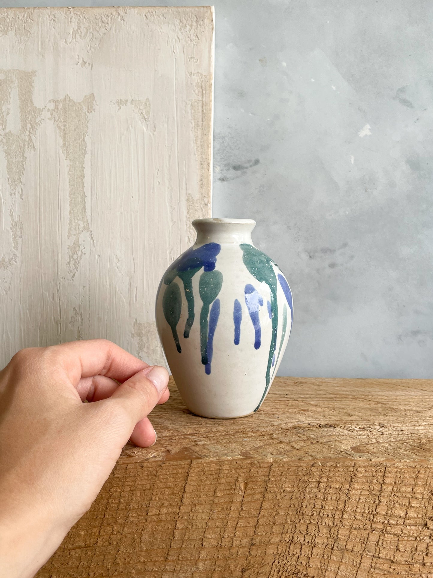 vintage ceramic painterly abstract vase