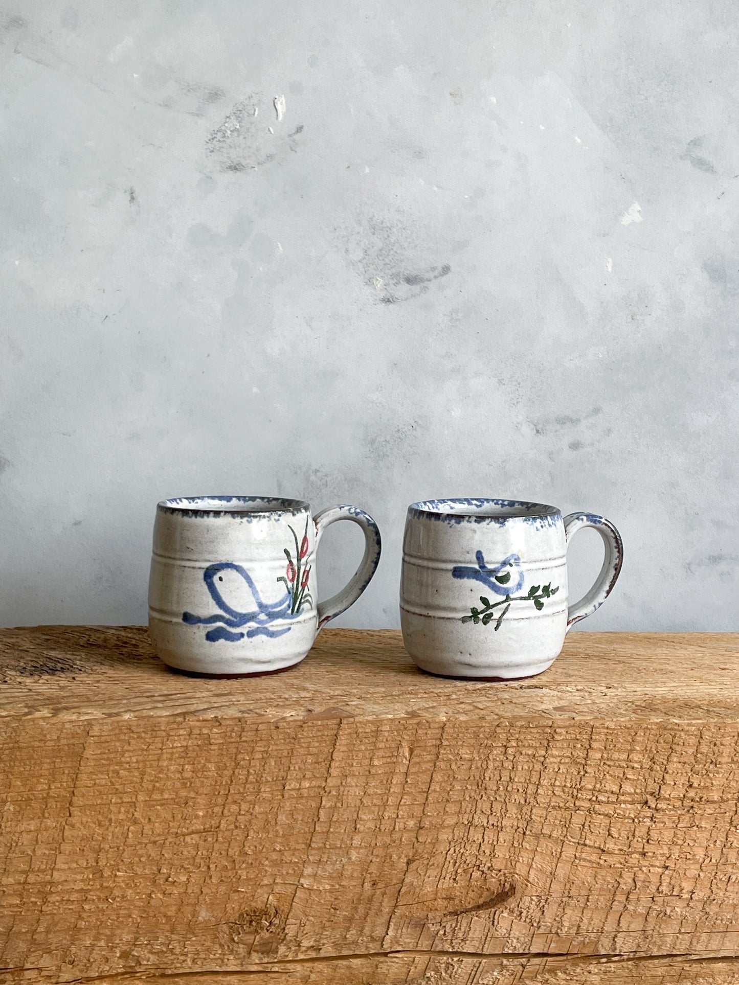 vintage handmade owens mug set