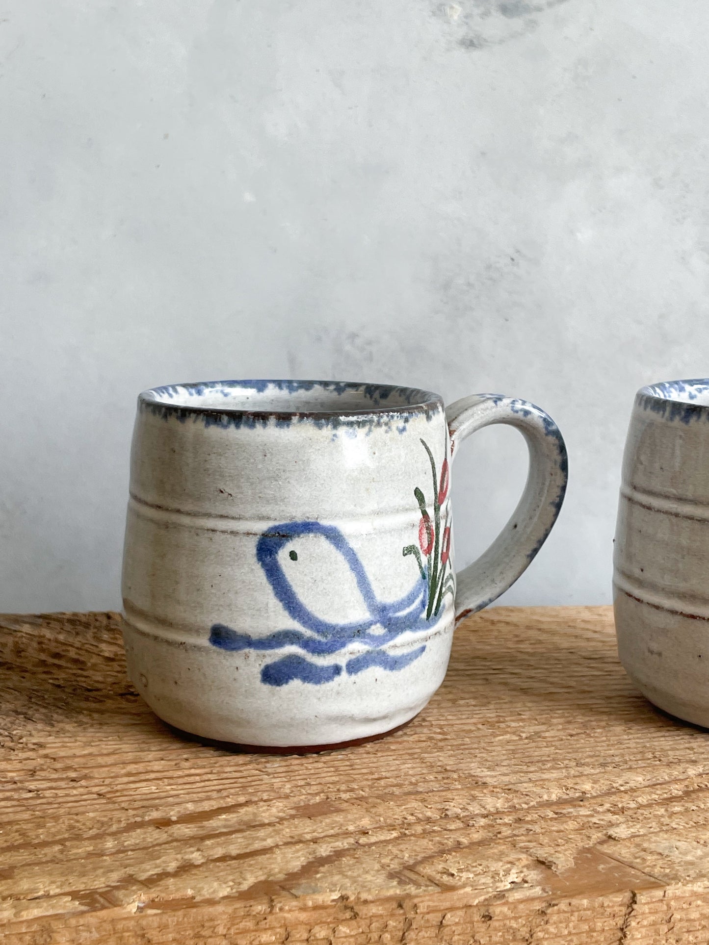 vintage handmade owens mug set