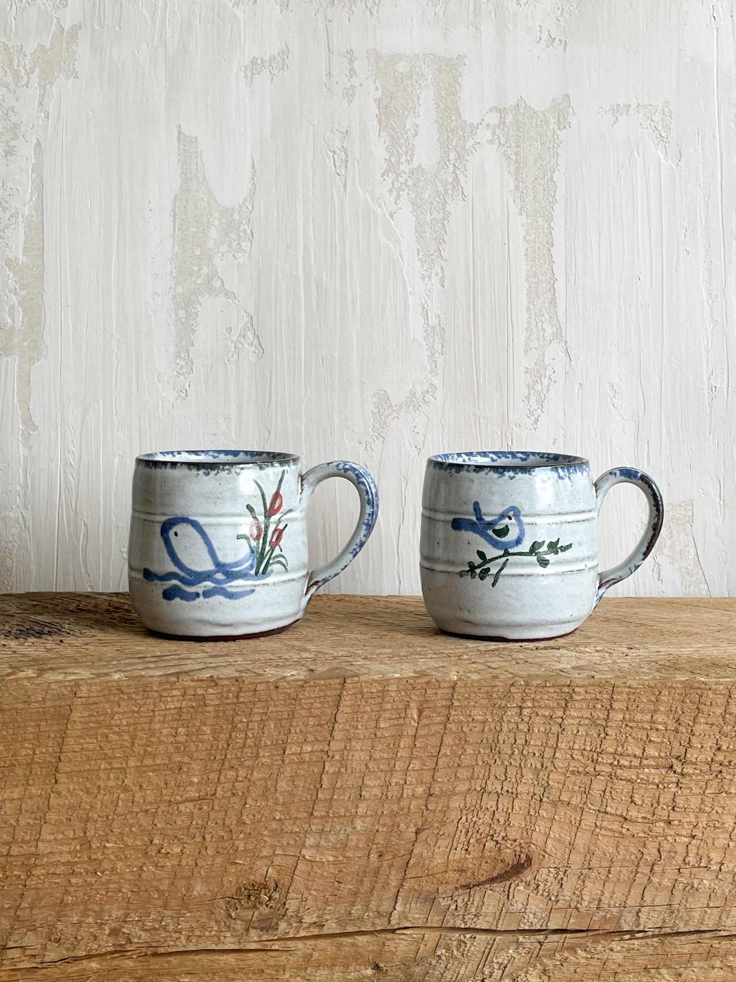 vintage handmade owens mug set