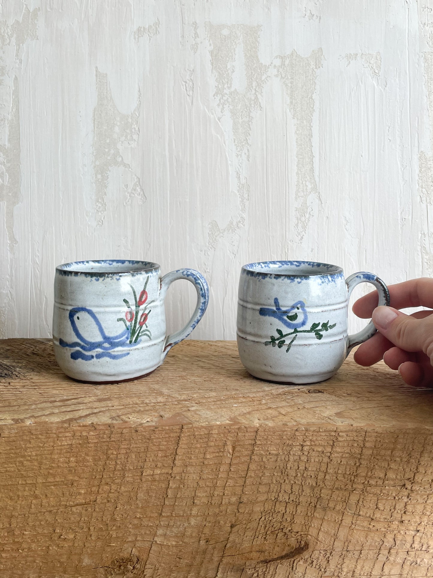 vintage handmade owens mug set