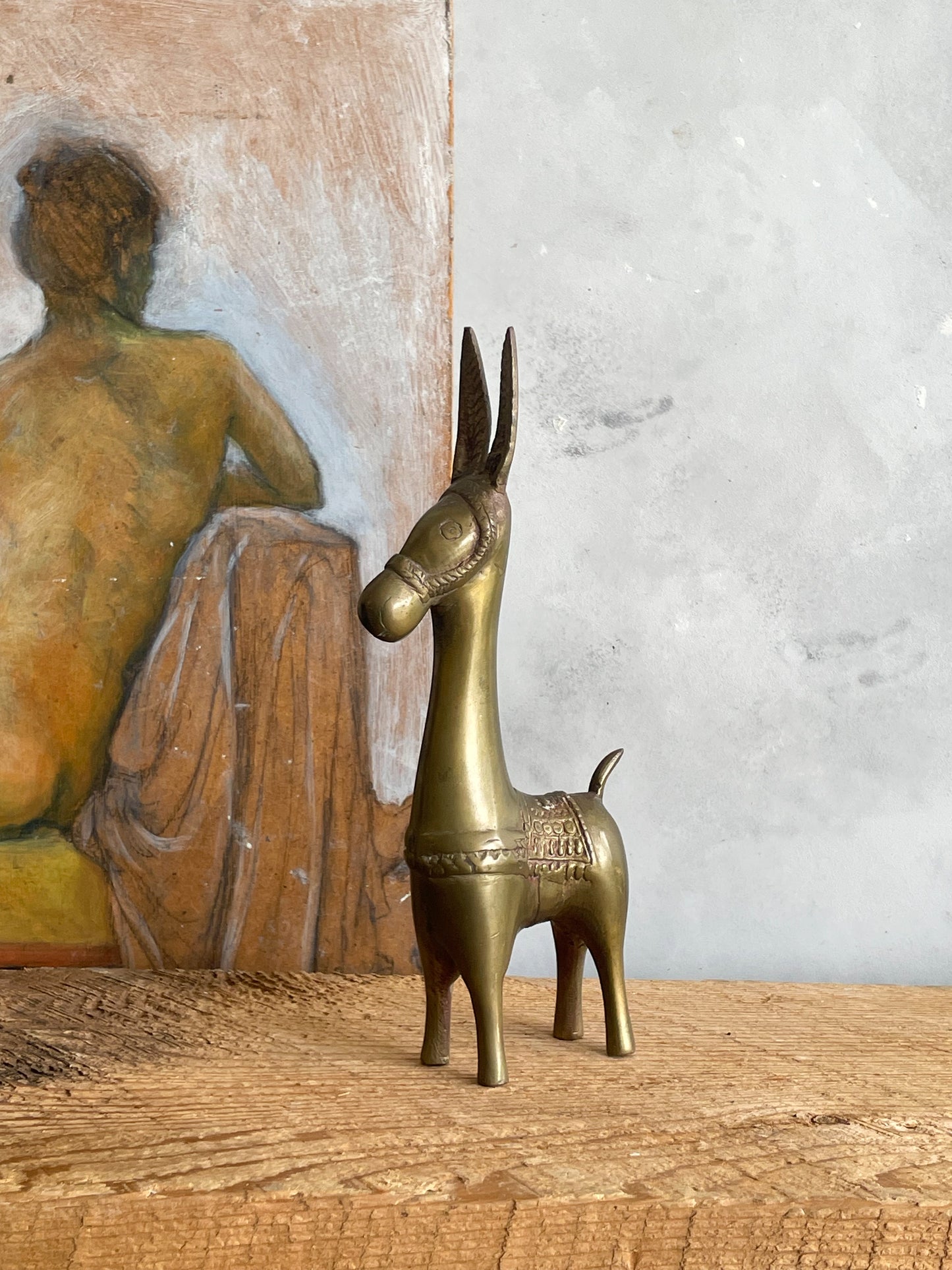 vintage brass donkey/llama figurine