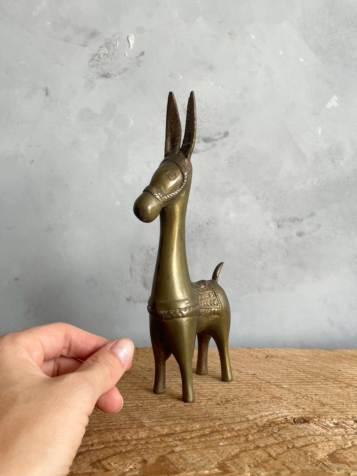 vintage brass donkey/llama figurine