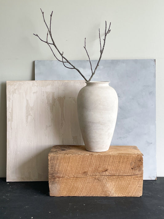 milos| rustic white textured large vase 26