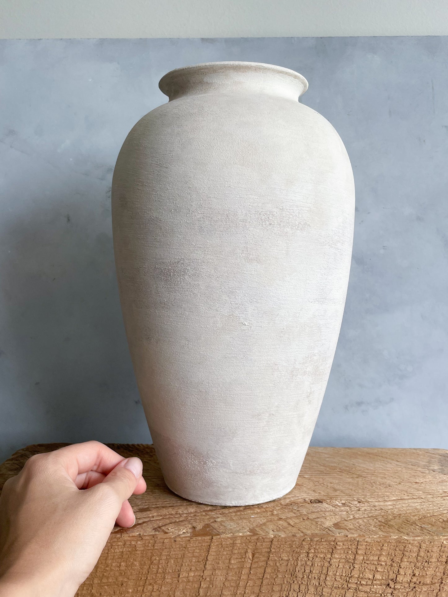 milos| rustic white textured large vase 26