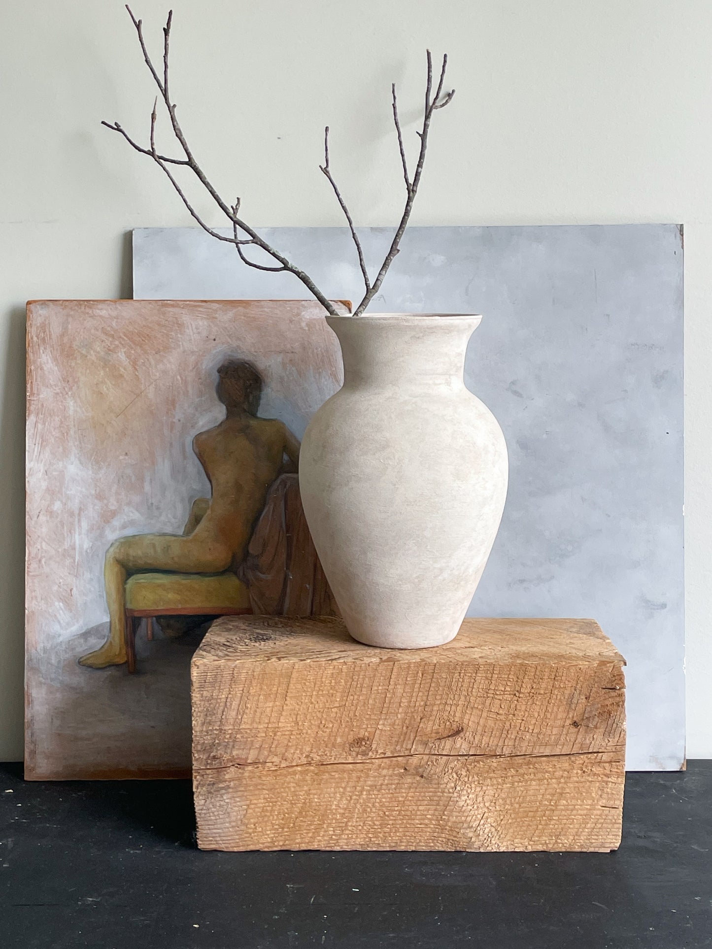 milos| rustic white textured large vase 27