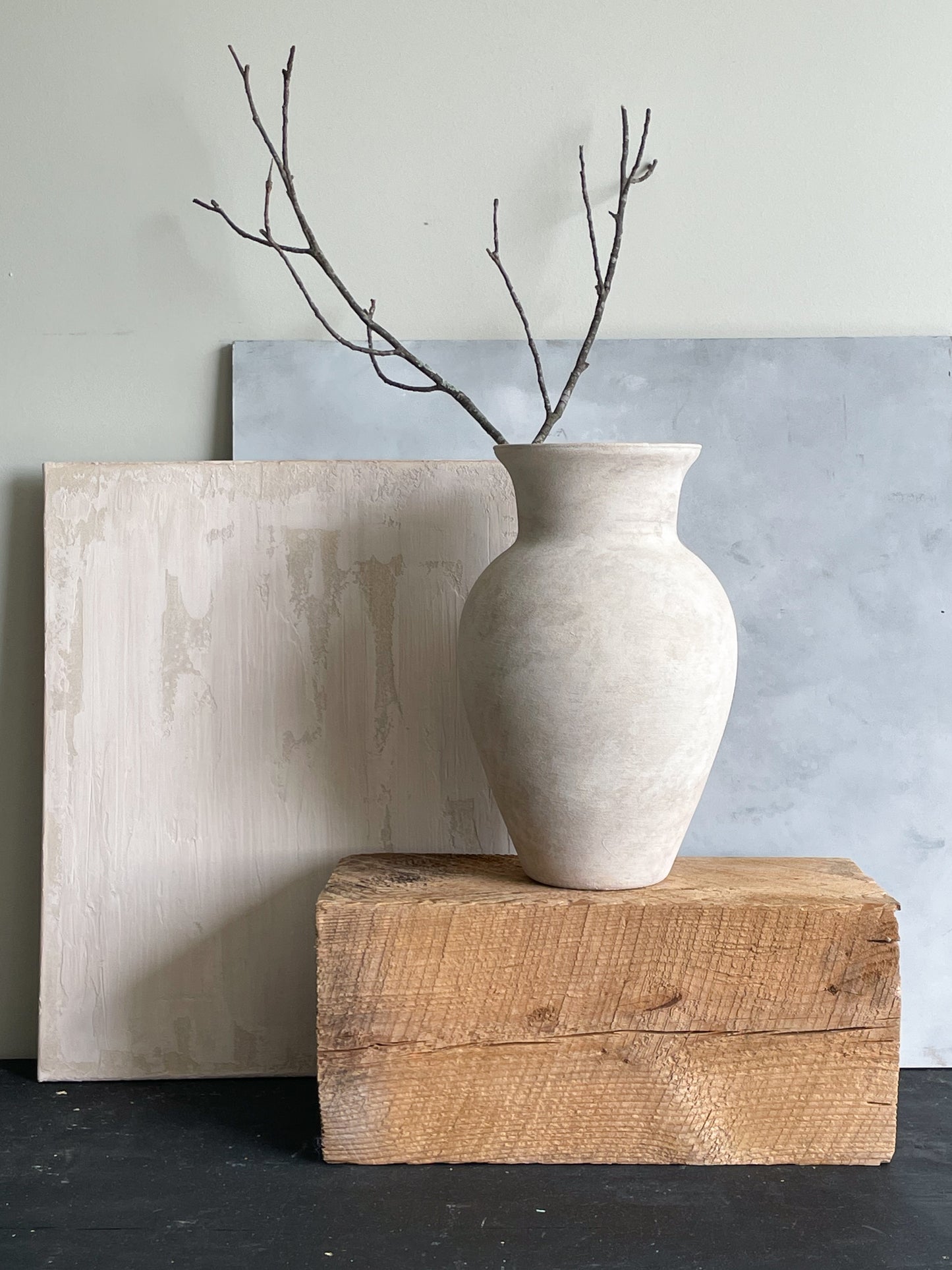 milos| rustic white textured large vase 27