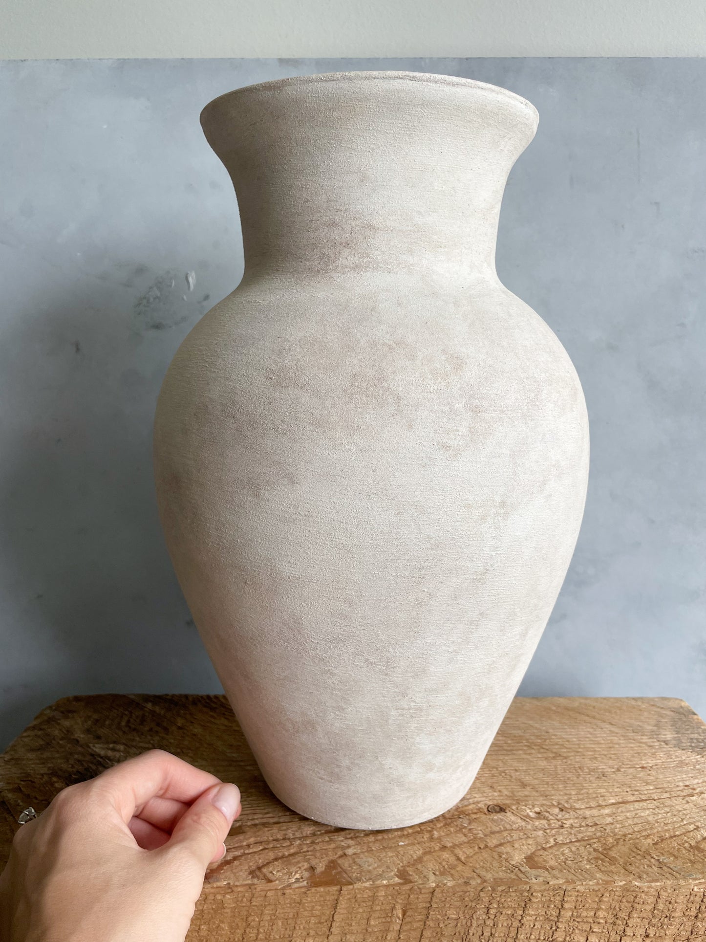 milos| rustic white textured large vase 27