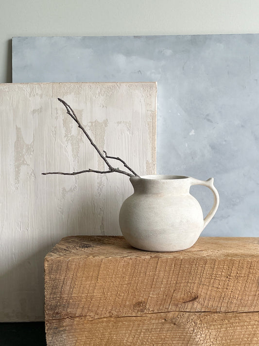 milos| rustic white textured vase 28