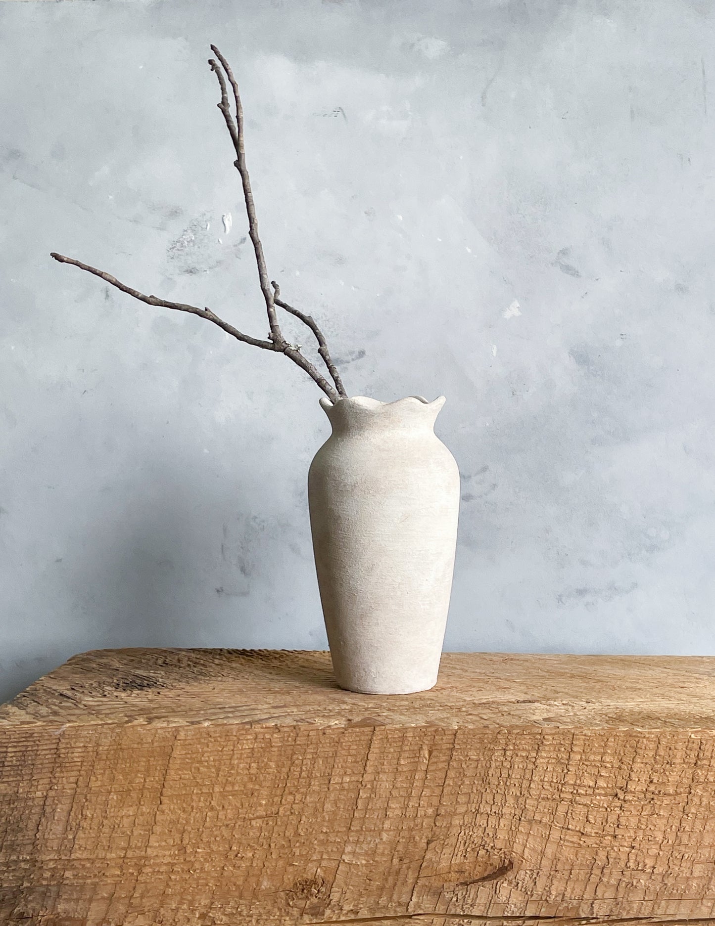 milos| rustic white textured vase 23