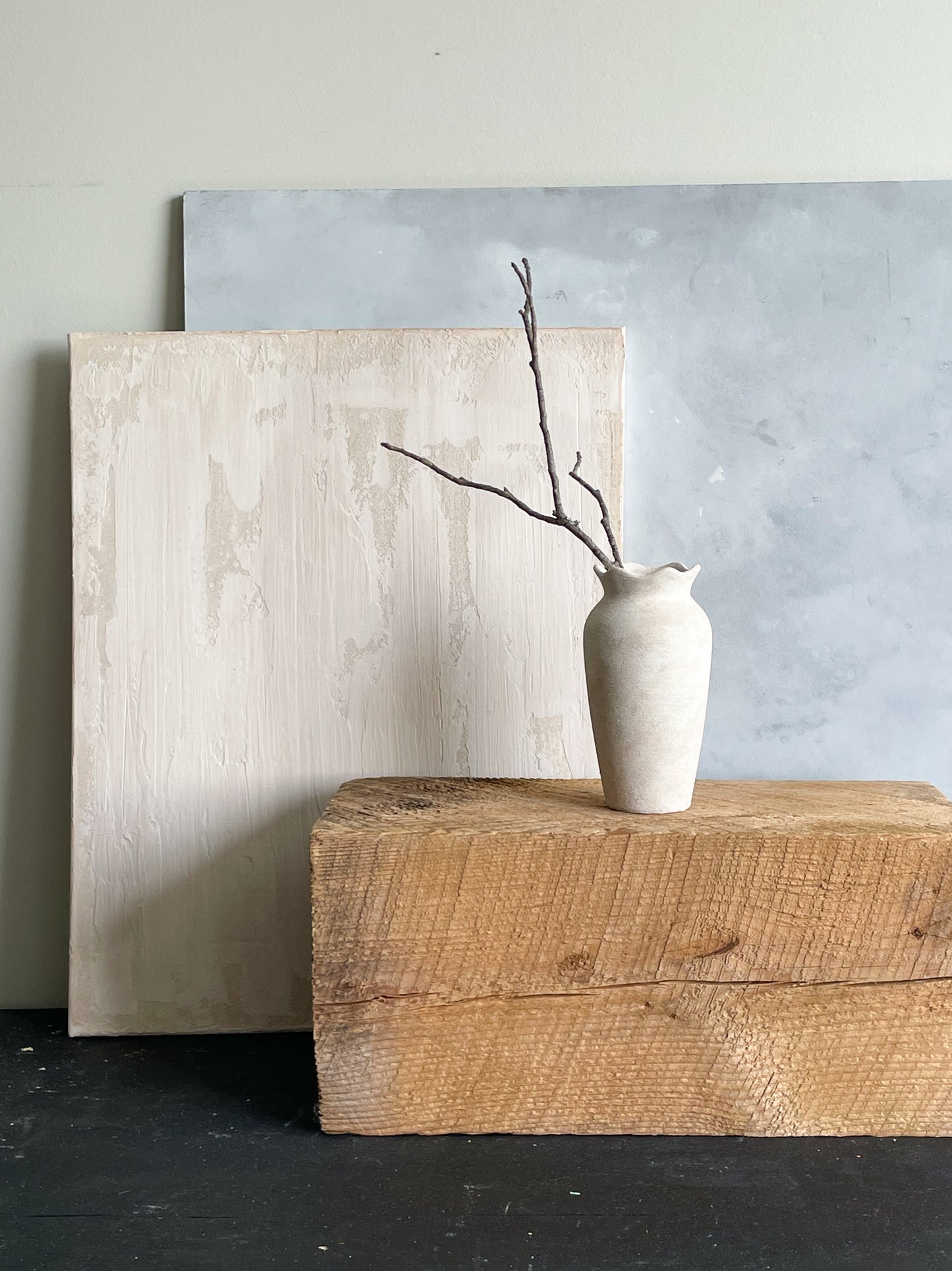 milos| rustic white textured vase 23