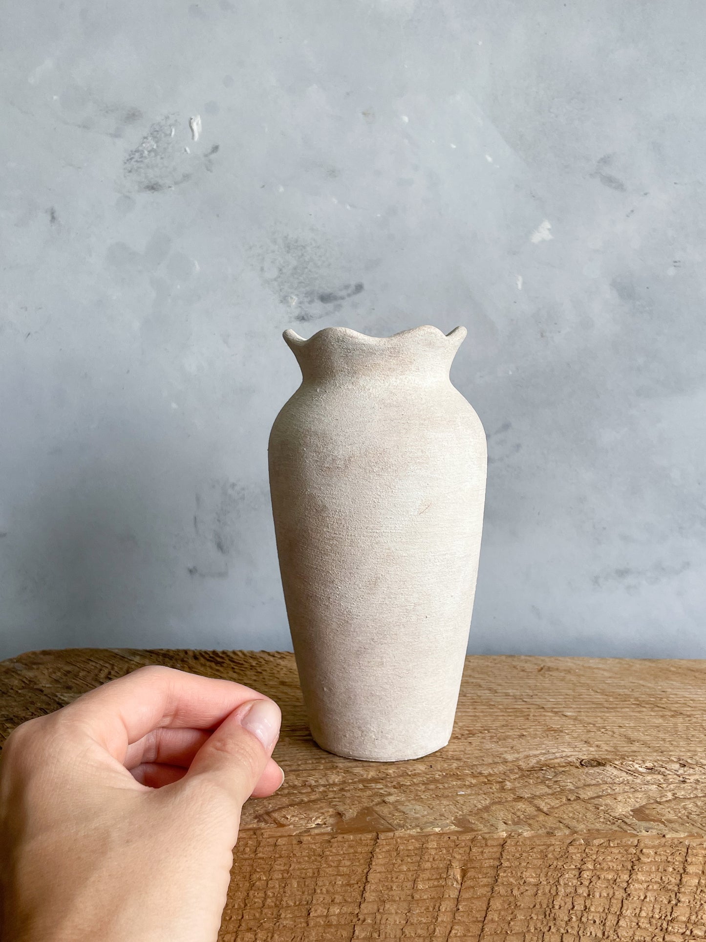 milos| rustic white textured vase 23