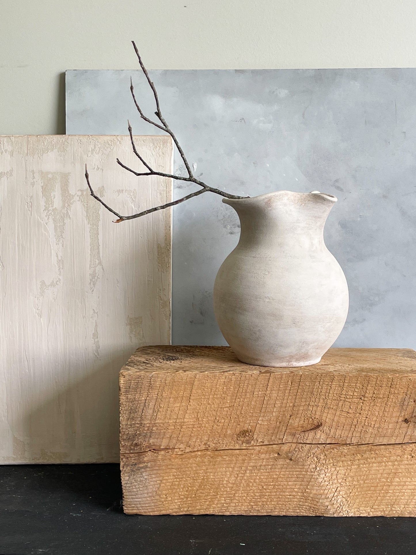 milos| rustic white textured vase 32