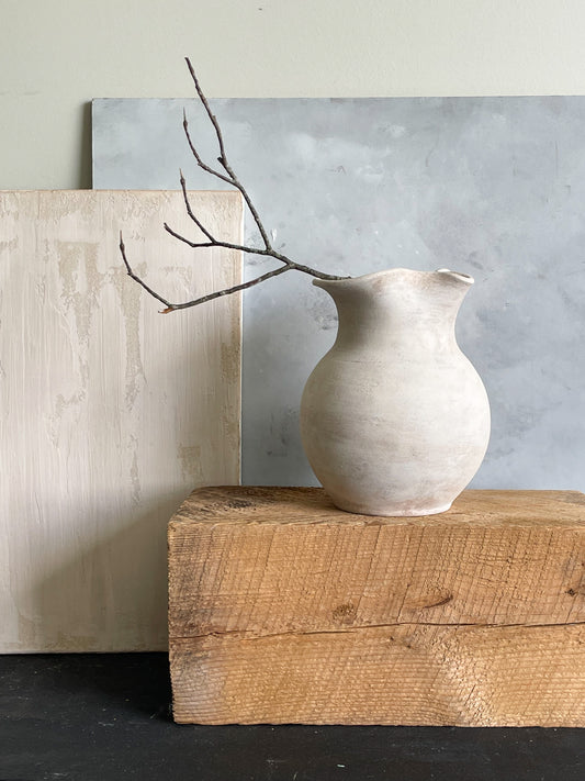 milos| rustic white textured vase 32