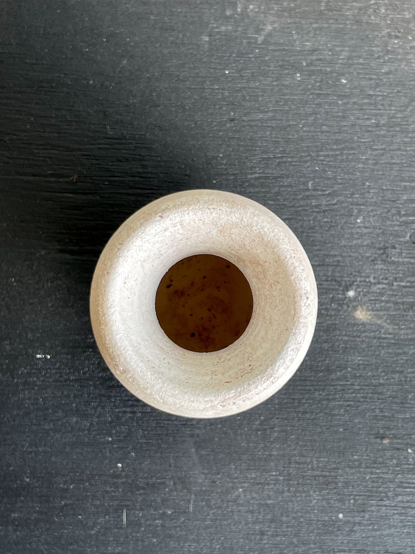 Top view showing the 1" opening of the Milos Collection mini vase.