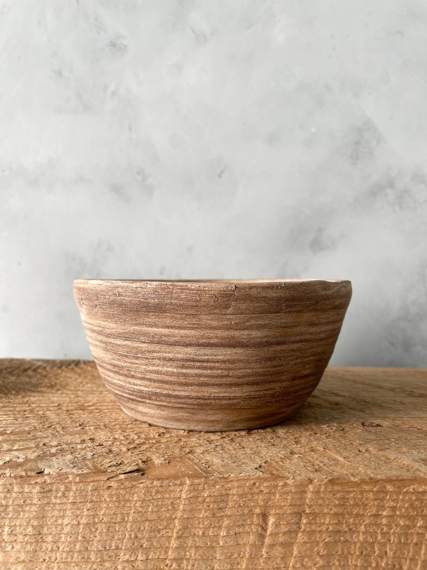 Side view of Earth Collection Decorative Dish showing textured finish