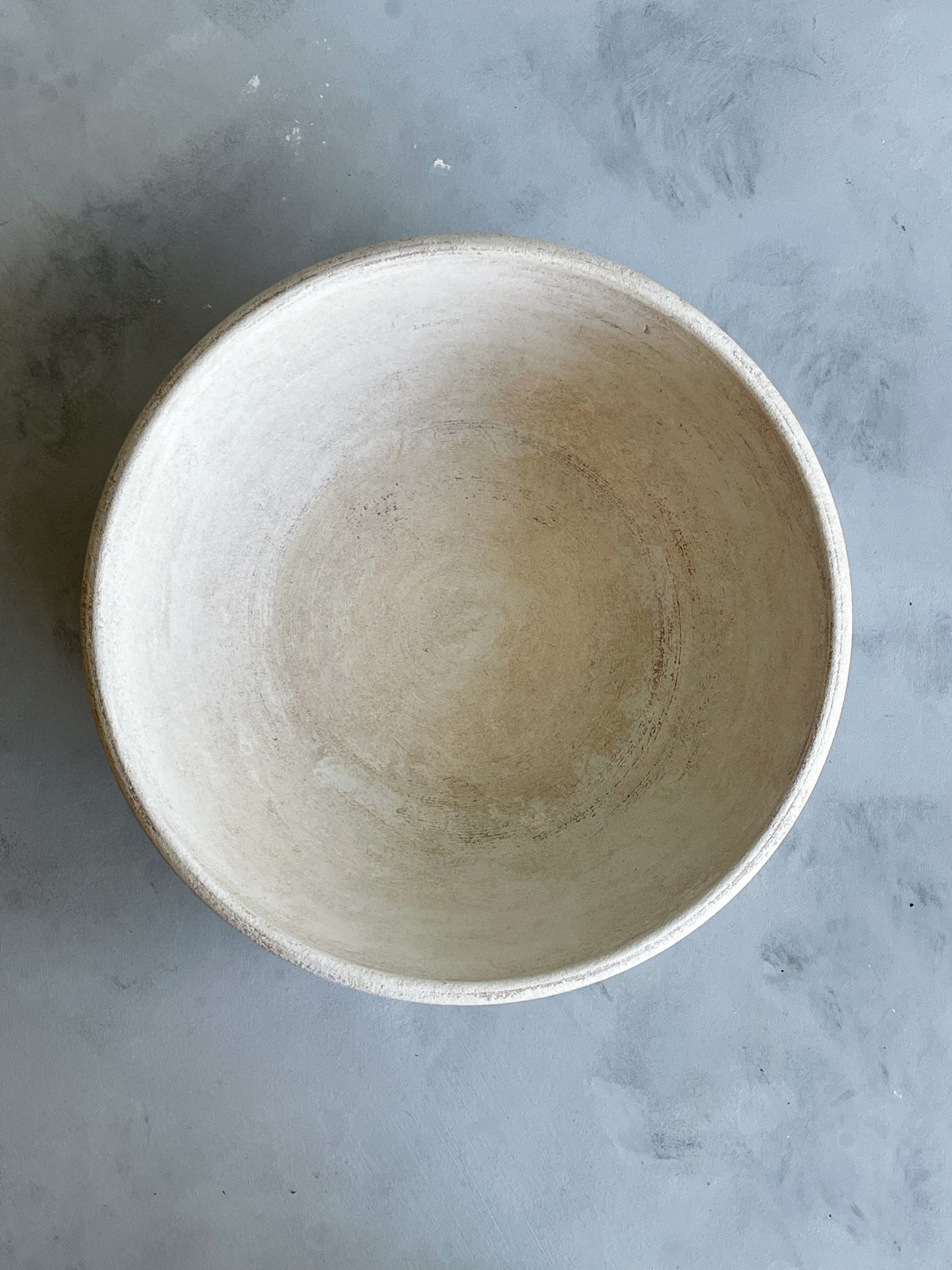 Top view of the Milos Collection decorative bowl showing its textured surface.