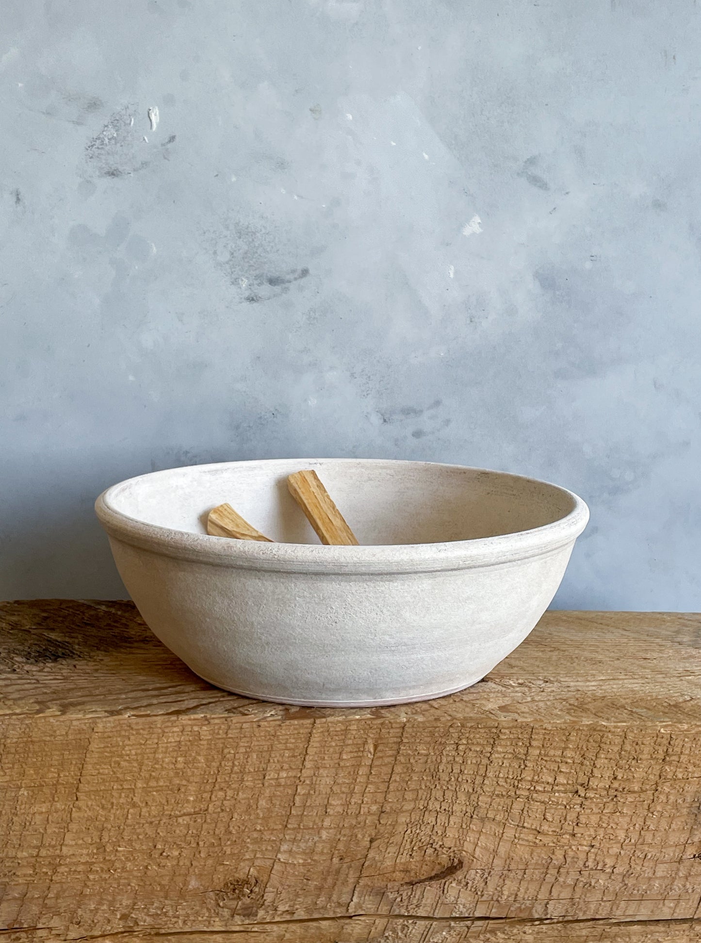 Handmade aged white textured decorative bowl from the Milos Collection.