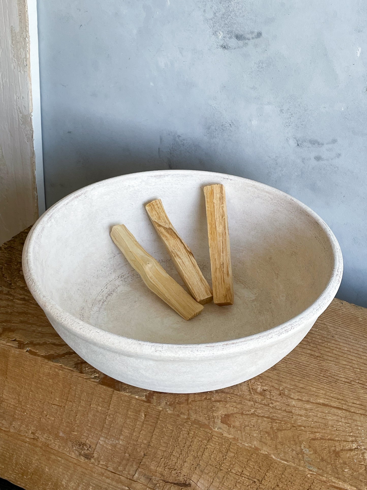 Top view of the Milos Collection decorative bowl showing its textured surface.