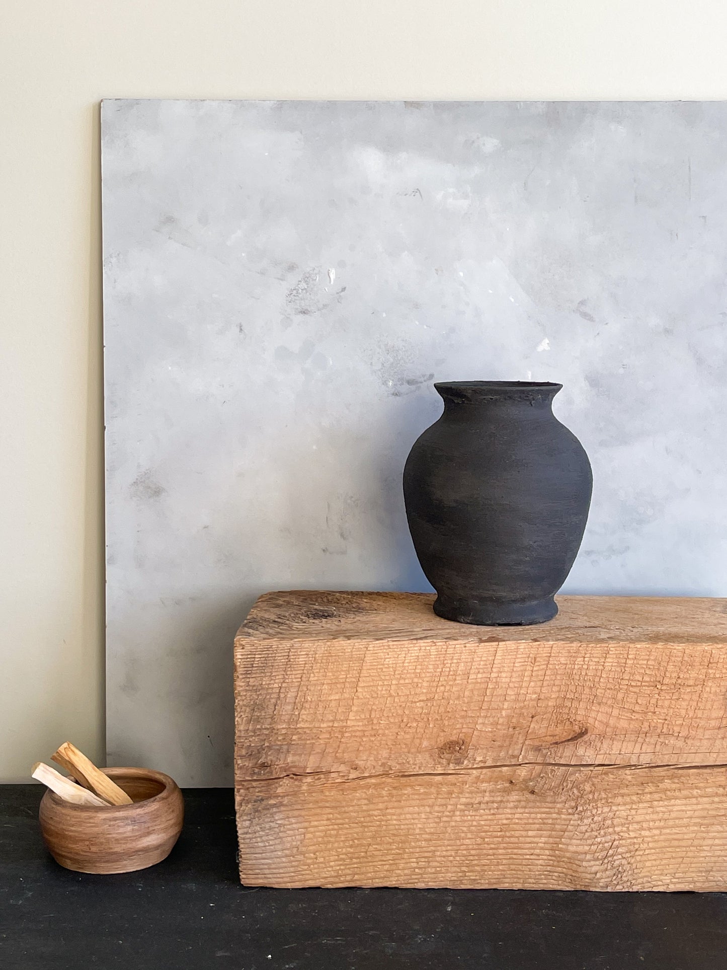 midnight| rustic black textured vase 16