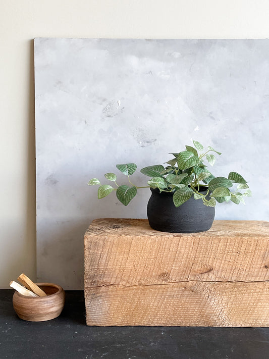 midnight| rustic black textured planter vase 18